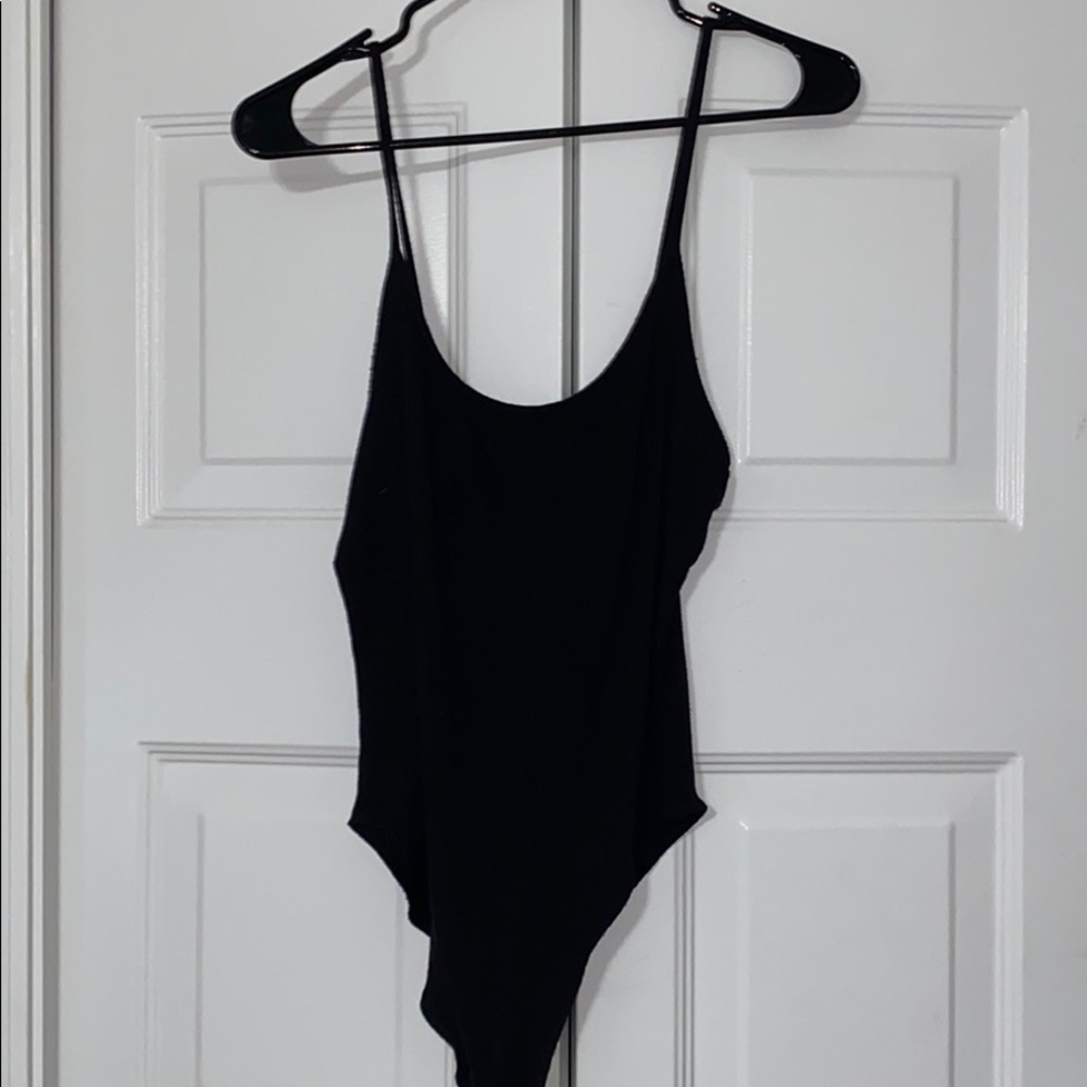 Black Ribbed Bodysuit